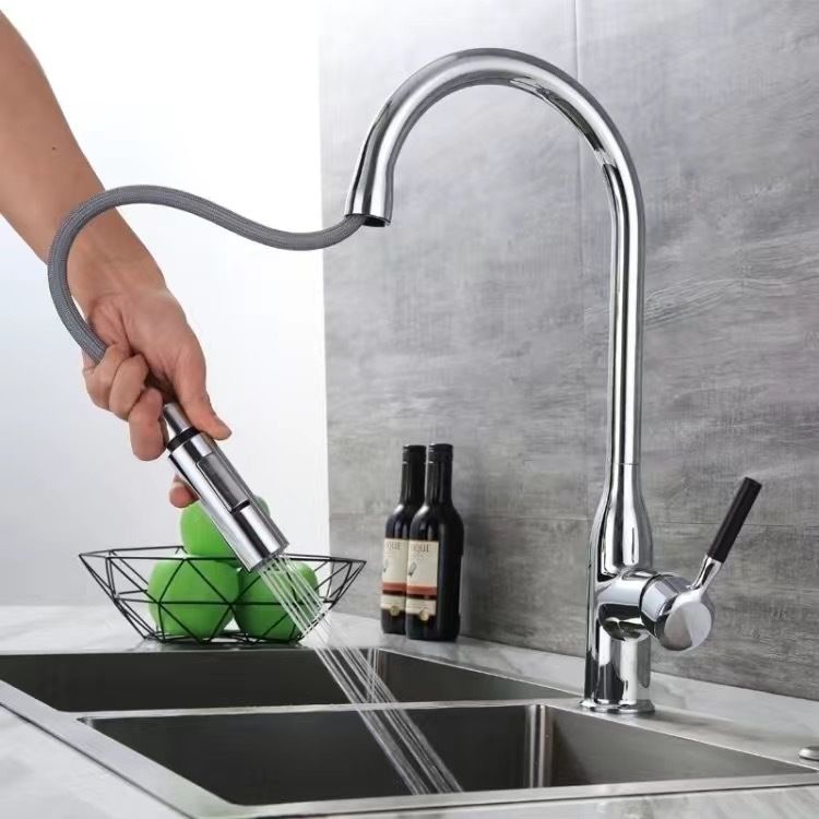 Modern Pull down Water Filler One Handle High Arch Kitchen Faucet Clearhalo 'Home Improvement' 'home_improvement' 'home_improvement_kitchen_faucets' 'Kitchen Faucets' 'Kitchen Remodel & Kitchen Fixtures' 'Kitchen Sinks & Faucet Components' 'kitchen_faucets' 1200x1200_1ca1f994-eb9d-46e8-b51f-f79d64f6dd36