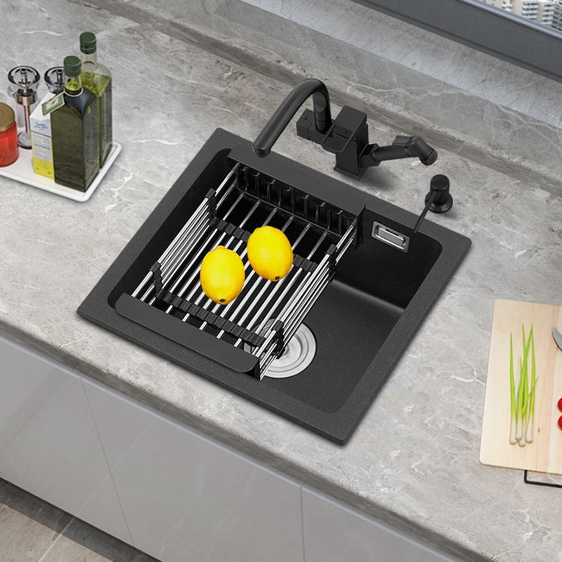 Black Quartz Sink Drop-In Kitchen Sink with with Drain Assembly Clearhalo 'Home Improvement' 'home_improvement' 'home_improvement_kitchen_sinks' 'Kitchen Remodel & Kitchen Fixtures' 'Kitchen Sinks & Faucet Components' 'Kitchen Sinks' 'kitchen_sinks' 1200x1200_1ca22010-9f19-4391-8997-86923cbb4bab
