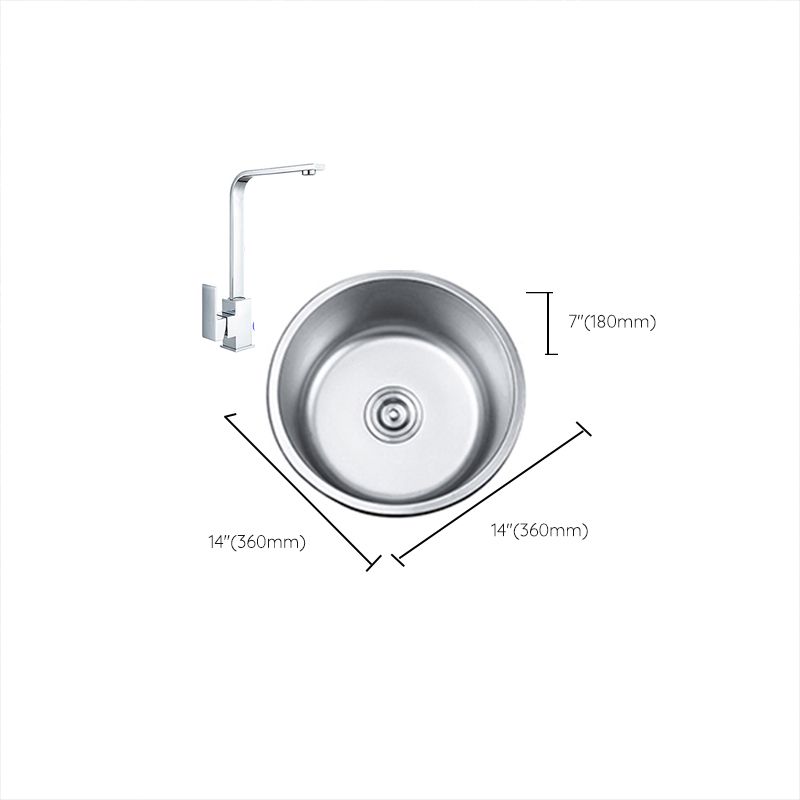 Round Single Bowl Kitchen Sink Stainless Steel Sink with Drain Strainer Kit Clearhalo 'Home Improvement' 'home_improvement' 'home_improvement_kitchen_sinks' 'Kitchen Remodel & Kitchen Fixtures' 'Kitchen Sinks & Faucet Components' 'Kitchen Sinks' 'kitchen_sinks' 1200x1200_1cae3c12-3d68-4c63-bb7f-b3efa5bce5a9