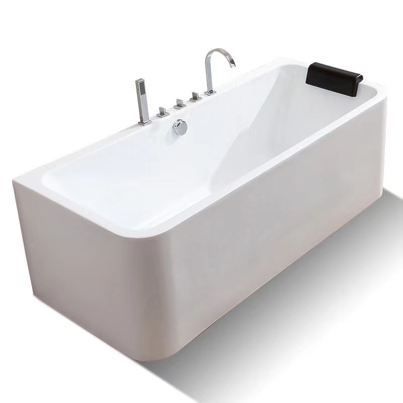 Back to Wall Soaking Bathtub Modern Rectangular Antique Finish Tub Clearhalo 'Bathroom Remodel & Bathroom Fixtures' 'Bathtubs' 'Home Improvement' 'home_improvement' 'home_improvement_bathtubs' 'Showers & Bathtubs' 1200x1200_1cd756a8-802a-4eda-9025-173ce0accc8b