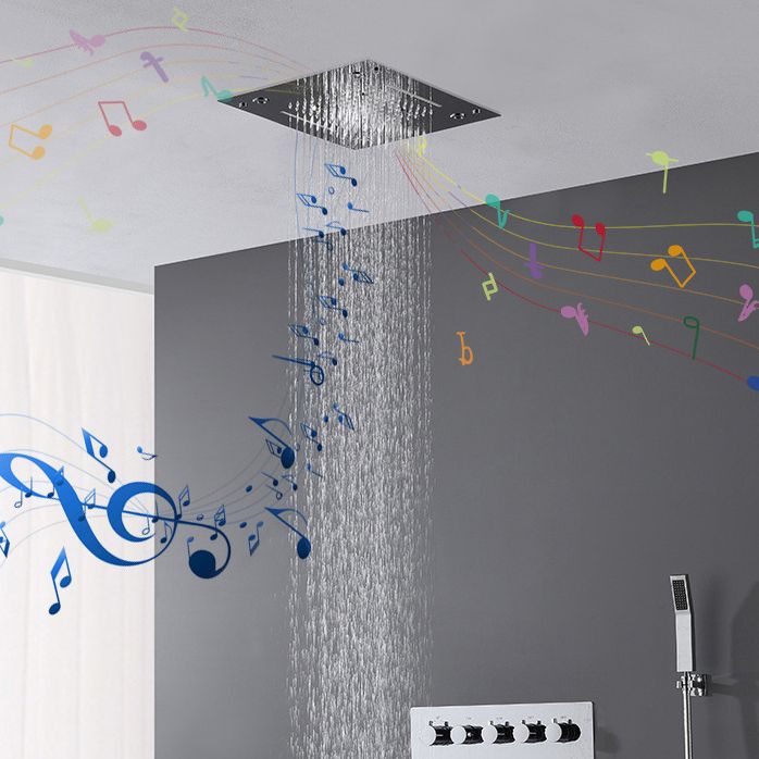 Stainless Steel Shower Set Adjustable Spray Pattern Square Ceiling Mount Shower System Clearhalo 'Bathroom Remodel & Bathroom Fixtures' 'Home Improvement' 'home_improvement' 'home_improvement_shower_faucets' 'Shower Faucets & Systems' 'shower_faucets' 'Showers & Bathtubs Plumbing' 'Showers & Bathtubs' 1200x1200_1cdc7e00-95ba-46fd-900b-a5d56b16ece8