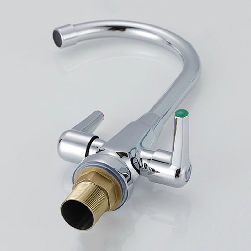 Modern Kitchen Faucet Brass High Arch with Handles and Supply Lines Bridge Faucet Clearhalo 'Home Improvement' 'home_improvement' 'home_improvement_kitchen_faucets' 'Kitchen Faucets' 'Kitchen Remodel & Kitchen Fixtures' 'Kitchen Sinks & Faucet Components' 'kitchen_faucets' 1200x1200_1ce9d40e-560c-4389-9136-b901bdbae461