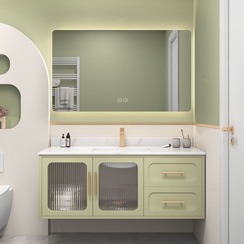 Double Sink Bath Vanity 2 Drawers Wall Mount Rectangle Vanity Set with Mirror Clearhalo 'Bathroom Remodel & Bathroom Fixtures' 'Bathroom Vanities' 'bathroom_vanities' 'Home Improvement' 'home_improvement' 'home_improvement_bathroom_vanities' 1200x1200_1cff5b1a-7244-4d67-abce-85d6f2a8bf42