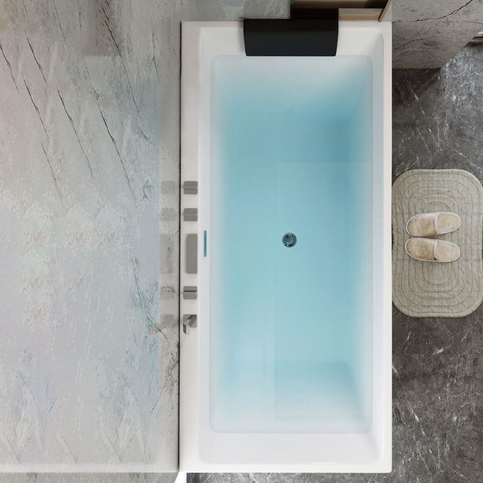 Modern Freestanding Rectangular Bath Acrylic White Soaking Bathtub Clearhalo 'Bathroom Remodel & Bathroom Fixtures' 'Bathtubs' 'Home Improvement' 'home_improvement' 'home_improvement_bathtubs' 'Showers & Bathtubs' 1200x1200_1cffc807-23a4-4746-b7ad-b48453d180dd