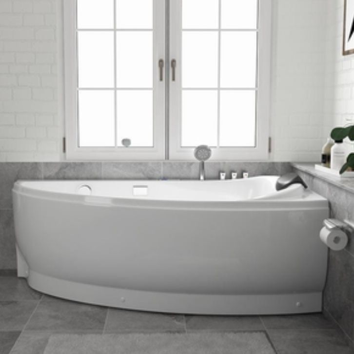 Acrylic Corner Modern Bathtub Acrylic White Soaking Back to Wall Bath Clearhalo 'Bathroom Remodel & Bathroom Fixtures' 'Bathtubs' 'Home Improvement' 'home_improvement' 'home_improvement_bathtubs' 'Showers & Bathtubs' 1200x1200_1d03cd61-e7d4-497f-b836-0f6829f11e0a