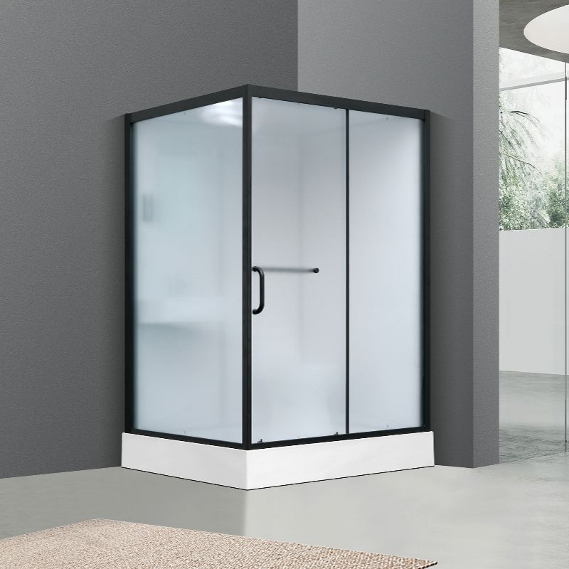 Single Sliding Shower Stall Rectangle Shower Stall with Rain Shower and Light Clearhalo 'Bathroom Remodel & Bathroom Fixtures' 'Home Improvement' 'home_improvement' 'home_improvement_shower_stalls_enclosures' 'Shower Stalls & Enclosures' 'shower_stalls_enclosures' 'Showers & Bathtubs' 1200x1200_1d0b8e14-a91d-4754-94da-b54abe8a9554