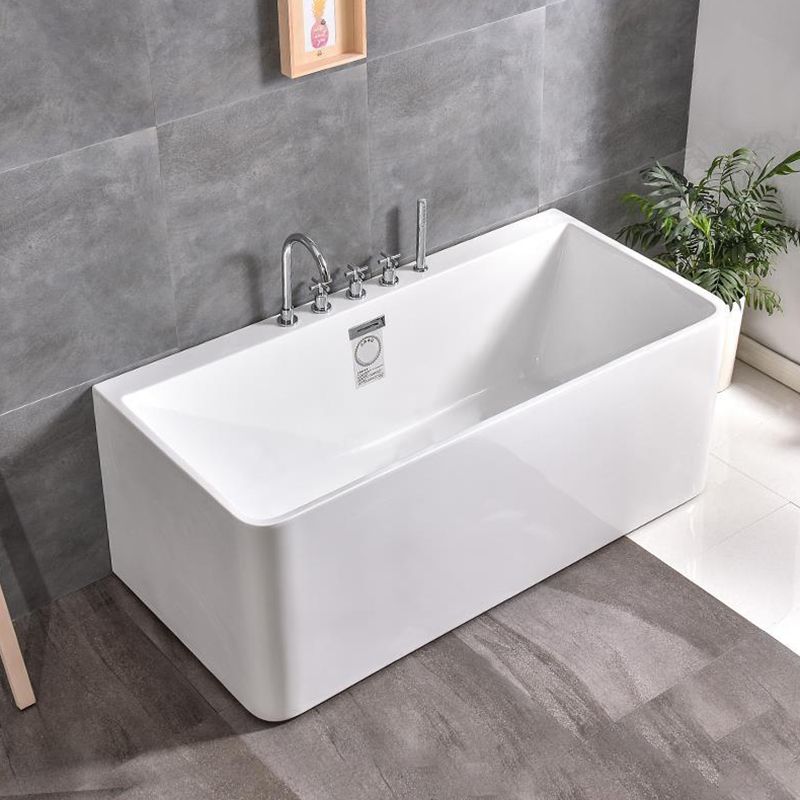 Rectangular Bathtub Acrylic Soaking Bath in White , 22.83-inch Tall Clearhalo 'Bathroom Remodel & Bathroom Fixtures' 'Bathtubs' 'Home Improvement' 'home_improvement' 'home_improvement_bathtubs' 'Showers & Bathtubs' 1200x1200_1d1480d5-a8d8-42f0-b0bb-bfb635b15fff