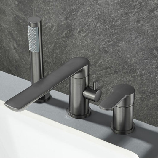 Modern Bathroom Faucet Two Handle Temperature Control Bathtub Faucet Clearhalo 'Bathroom Remodel & Bathroom Fixtures' 'Bathtub Faucets' 'bathtub_faucets' 'Home Improvement' 'home_improvement' 'home_improvement_bathtub_faucets' 1200x1200_1d154308-8e4f-461f-af78-9861d3ef33a1