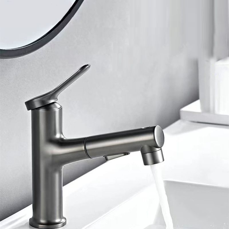 Vessel Sink Faucet Contemporary Pull-out Faucet with Swivel Spout Clearhalo 'Bathroom Remodel & Bathroom Fixtures' 'Bathroom Sink Faucets' 'Bathroom Sinks & Faucet Components' 'bathroom_sink_faucets' 'Home Improvement' 'home_improvement' 'home_improvement_bathroom_sink_faucets' 1200x1200_1d241fc4-56c3-4d88-90bb-1a6f035a5119