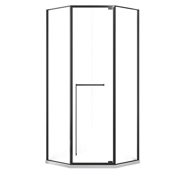 Neo-Angle Tempered Glass Shower Enclosure with Double Door Handles Clearhalo 'Bathroom Remodel & Bathroom Fixtures' 'Home Improvement' 'home_improvement' 'home_improvement_shower_stalls_enclosures' 'Shower Stalls & Enclosures' 'shower_stalls_enclosures' 'Showers & Bathtubs' 1200x1200_1d29387e-3dc1-4192-869e-3a541a486f08