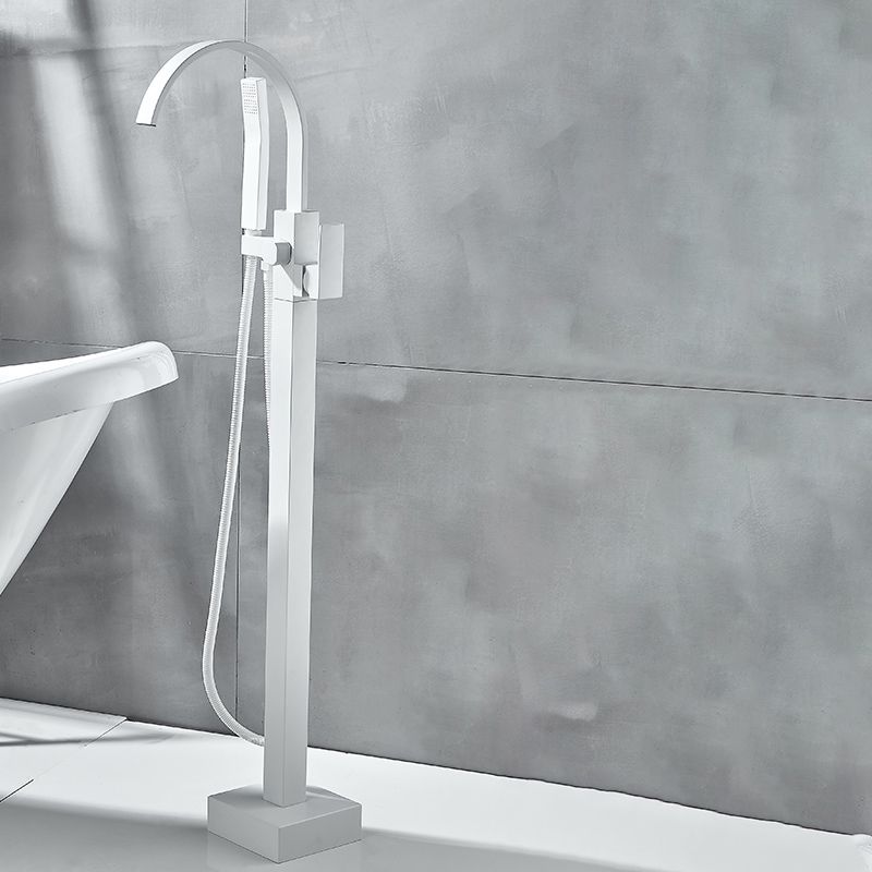 Modern Bathroom Faucet Pure Color High Arc Freestanding Tub Faucet Clearhalo 'Bathroom Remodel & Bathroom Fixtures' 'Bathtub Faucets' 'bathtub_faucets' 'Home Improvement' 'home_improvement' 'home_improvement_bathtub_faucets' 1200x1200_1d2f809d-a23b-4569-b0cf-4711788ee393