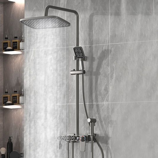 Modern Shower Combo Brass Handheld Shower Head Wall Mounted Shower Set Clearhalo 'Bathroom Remodel & Bathroom Fixtures' 'Home Improvement' 'home_improvement' 'home_improvement_shower_faucets' 'Shower Faucets & Systems' 'shower_faucets' 'Showers & Bathtubs Plumbing' 'Showers & Bathtubs' 1200x1200_1d3059da-3d07-412e-b2d7-a8b840de0b1f