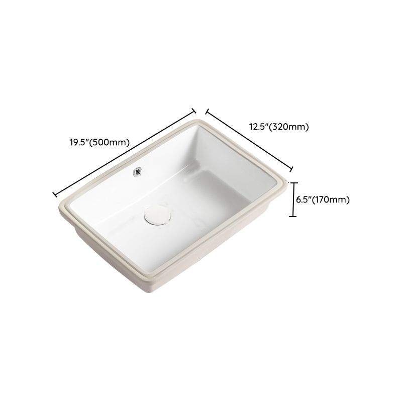 Traditional Undermount Vanity Sink Rectangular with Overflow and Drain Assembly Vessel Clearhalo 'Bathroom Remodel & Bathroom Fixtures' 'Bathroom Sinks & Faucet Components' 'Bathroom Sinks' 'bathroom_sink' 'Home Improvement' 'home_improvement' 'home_improvement_bathroom_sink' 1200x1200_1d369d9f-615f-465e-88c7-76bd1e5bd3f0