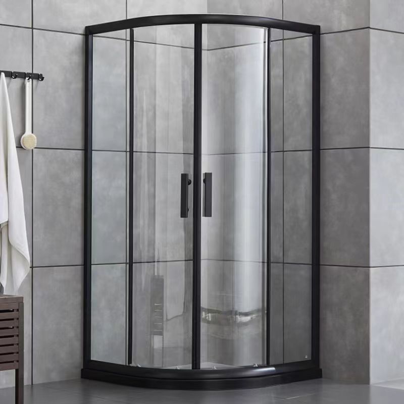 Tempered Glass Shower Stall with Fixed Panel Rounded Shower Stall Clearhalo 'Bathroom Remodel & Bathroom Fixtures' 'Home Improvement' 'home_improvement' 'home_improvement_shower_stalls_enclosures' 'Shower Stalls & Enclosures' 'shower_stalls_enclosures' 'Showers & Bathtubs' 1200x1200_1d390621-b821-4fca-9e66-1556f7549b92