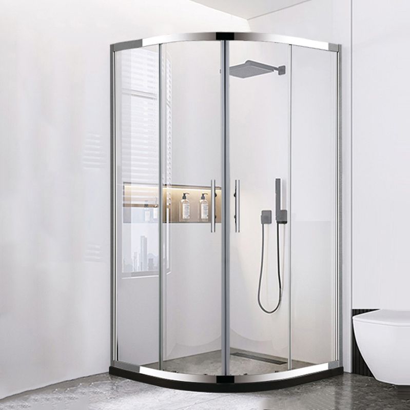 Rounded Shower Enclosure Double Sliding Corner Shower Enclosure Clearhalo 'Bathroom Remodel & Bathroom Fixtures' 'Home Improvement' 'home_improvement' 'home_improvement_shower_stalls_enclosures' 'Shower Stalls & Enclosures' 'shower_stalls_enclosures' 'Showers & Bathtubs' 1200x1200_1d59a19a-e657-4d4b-ad1d-1c614dd8cdcb