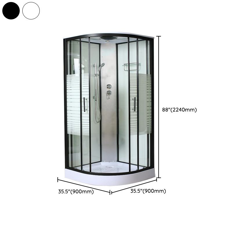 Contemporary Shower Kit Clear Tempered Framed Arc Shape Shower Stall Clearhalo 'Bathroom Remodel & Bathroom Fixtures' 'Home Improvement' 'home_improvement' 'home_improvement_shower_stalls_enclosures' 'Shower Stalls & Enclosures' 'shower_stalls_enclosures' 'Showers & Bathtubs' 1200x1200_1d97e68d-4a13-40a7-9e14-ccd43130a2e7