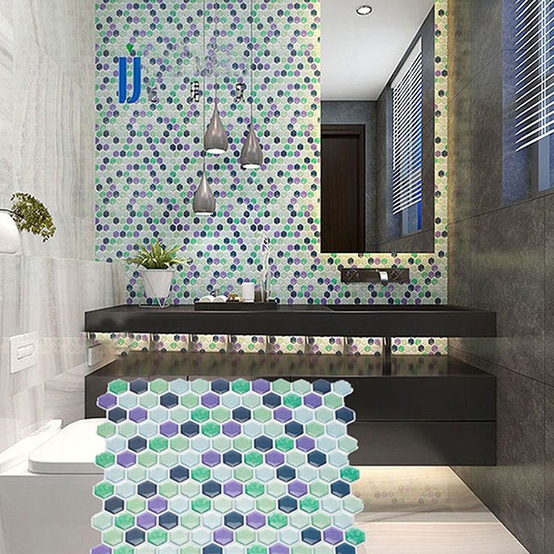 Colorful Mosaic Peel & Stick Tile Water-resistant for Backsplash Wall Clearhalo 'Flooring 'Home Improvement' 'home_improvement' 'home_improvement_peel_stick_blacksplash' 'Peel & Stick Backsplash Tile' 'peel_stick_blacksplash' 'Walls & Ceilings' Walls and Ceiling' 1200x1200_1d9bda5b-6f1d-4702-8823-0b328ccddf03