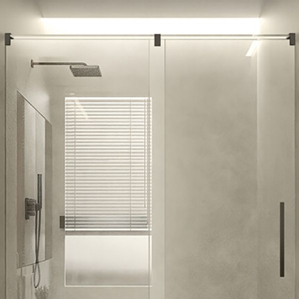 Semi-Frameless Single Sliding Shower Door Transparent Laminated Glass Shower Bath Door Clearhalo 'Bathroom Remodel & Bathroom Fixtures' 'Home Improvement' 'home_improvement' 'home_improvement_shower_tub_doors' 'Shower and Tub Doors' 'shower_tub_doors' 'Showers & Bathtubs' 1200x1200_1da19d46-7682-406d-a7f7-620a093972e7