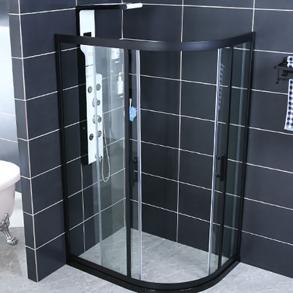 Neo-round Stainless Steel Shower Enclosure with Double Door Handles Clearhalo 'Bathroom Remodel & Bathroom Fixtures' 'Home Improvement' 'home_improvement' 'home_improvement_shower_stalls_enclosures' 'Shower Stalls & Enclosures' 'shower_stalls_enclosures' 'Showers & Bathtubs' 1200x1200_1dad6773-8100-489f-93a1-92546fb1c087