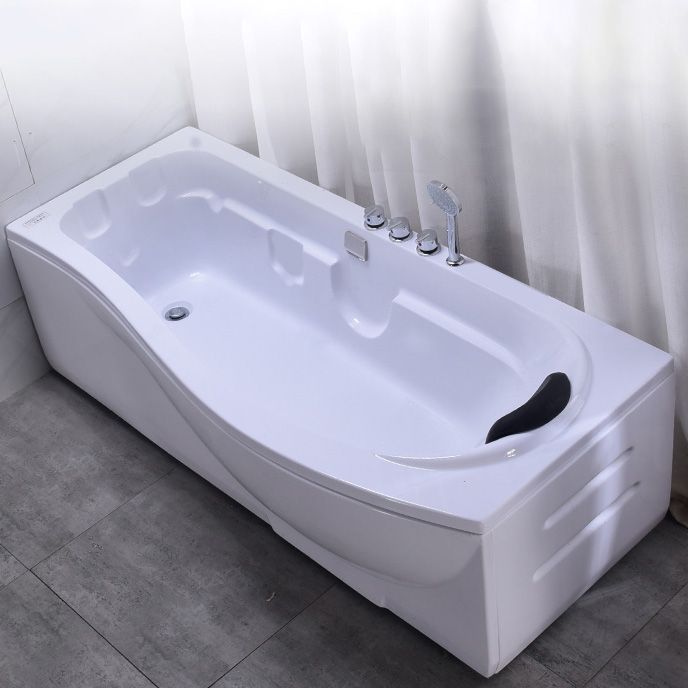 Modern Rectangular Bathtub Stand Alone Acrylic White Soaking Bath Clearhalo 'Bathroom Remodel & Bathroom Fixtures' 'Bathtubs' 'Home Improvement' 'home_improvement' 'home_improvement_bathtubs' 'Showers & Bathtubs' 1200x1200_1dc05c81-68a3-4904-9108-c662b4e43597