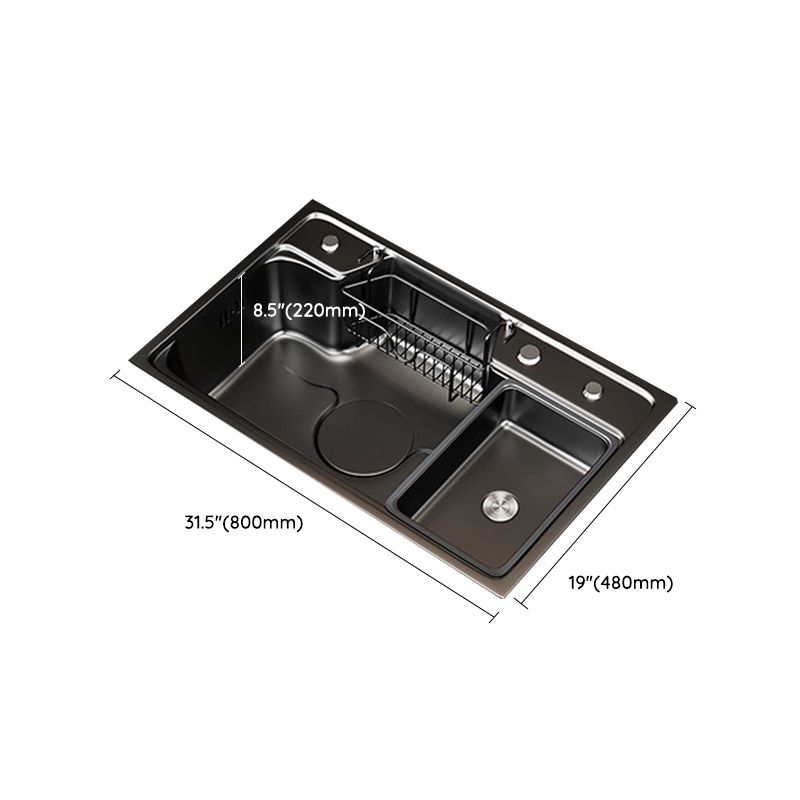 Classic Black Sink Stainless Steel Workstation Sink with Faucet Clearhalo 'Home Improvement' 'home_improvement' 'home_improvement_kitchen_sinks' 'Kitchen Remodel & Kitchen Fixtures' 'Kitchen Sinks & Faucet Components' 'Kitchen Sinks' 'kitchen_sinks' 1200x1200_1dd8a122-325b-45be-851e-394d4292f608