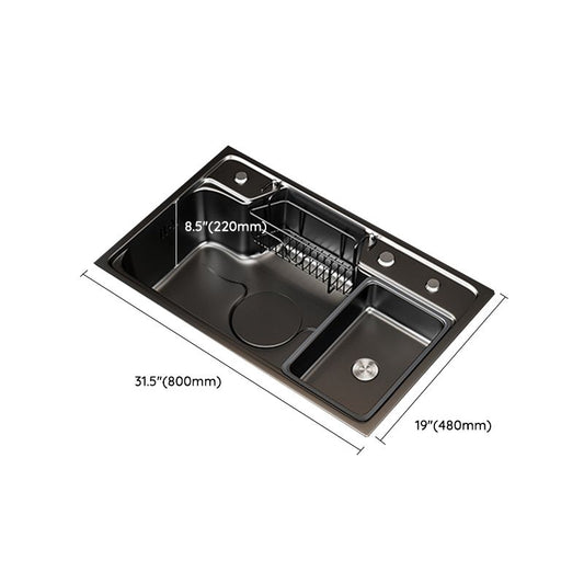 Classic Black Sink Stainless Steel Workstation Sink with Faucet Clearhalo 'Home Improvement' 'home_improvement' 'home_improvement_kitchen_sinks' 'Kitchen Remodel & Kitchen Fixtures' 'Kitchen Sinks & Faucet Components' 'Kitchen Sinks' 'kitchen_sinks' 1200x1200_1dd8a122-325b-45be-851e-394d4292f608