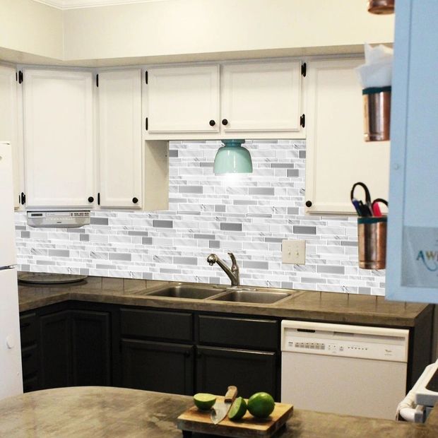 Peel & Stick Subway Tile Stain Resistant Plastic Rectangle Peel and Stick Tile 2 Pack Clearhalo 'Flooring 'Home Improvement' 'home_improvement' 'home_improvement_peel_stick_blacksplash' 'Peel & Stick Backsplash Tile' 'peel_stick_blacksplash' 'Walls & Ceilings' Walls and Ceiling' 1200x1200_1de433bd-9a72-4584-ab18-a165727ded1b