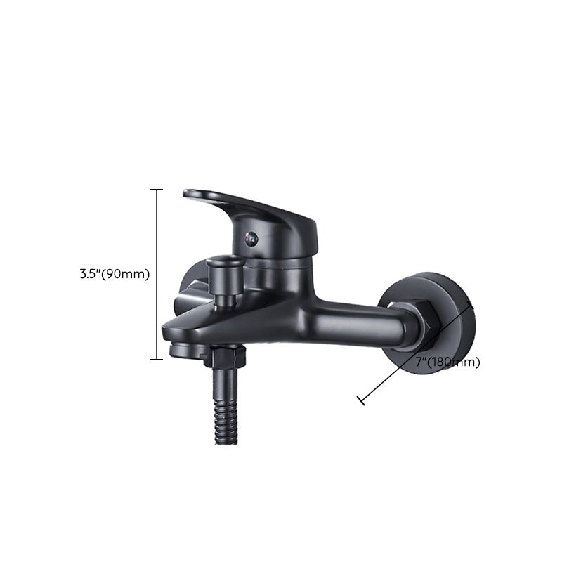Modern Tub Faucet Lever Handle Wall Mount Fixed Bathtub Faucet Clearhalo 'Bathroom Remodel & Bathroom Fixtures' 'Bathtub Faucets' 'bathtub_faucets' 'Home Improvement' 'home_improvement' 'home_improvement_bathtub_faucets' 1200x1200_1de9b4c5-65e9-4cb5-afda-700b2af7ea26