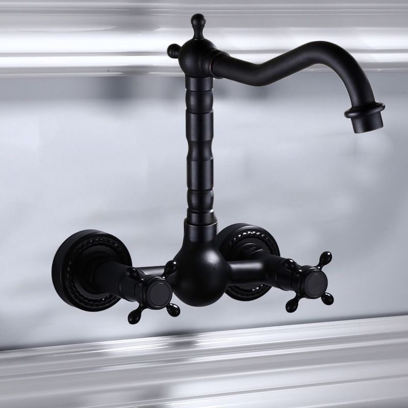 Black Wall Mounted Bathroom Faucet American Classic Widespread Sink Faucet Clearhalo 'Bathroom Remodel & Bathroom Fixtures' 'Bathroom Sink Faucets' 'Bathroom Sinks & Faucet Components' 'bathroom_sink_faucets' 'Home Improvement' 'home_improvement' 'home_improvement_bathroom_sink_faucets' 1200x1200_1ded8698-db6d-4b6f-a68f-00bcec241244