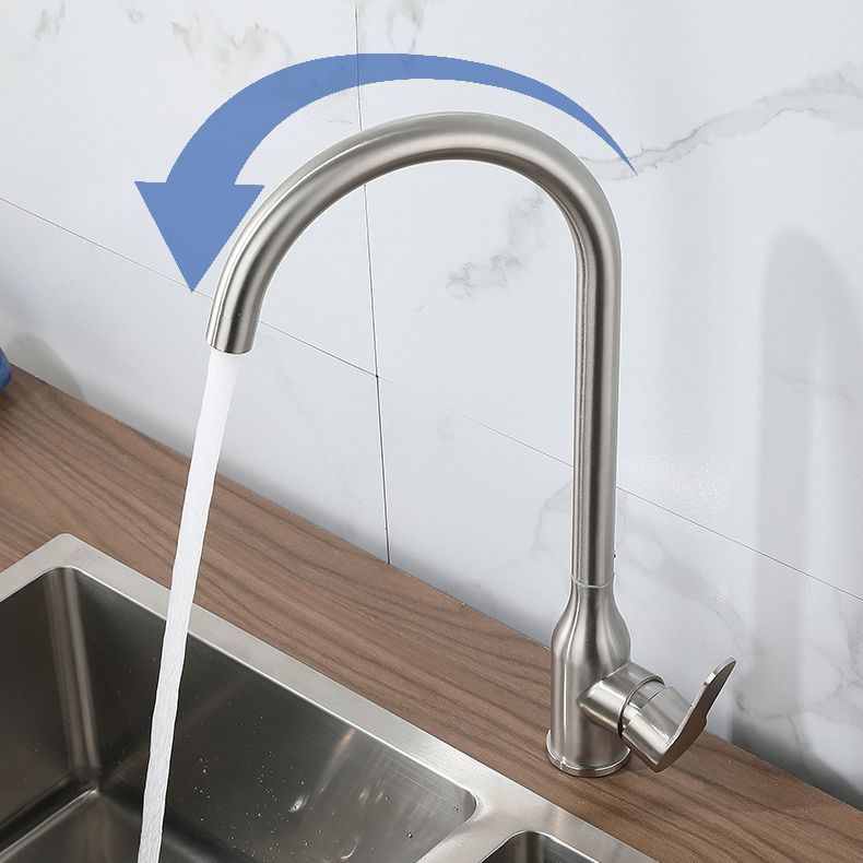 Contemporary Pull down Single Handle Standard Kitchen Faucet High Arch Water Filler Clearhalo 'Home Improvement' 'home_improvement' 'home_improvement_kitchen_faucets' 'Kitchen Faucets' 'Kitchen Remodel & Kitchen Fixtures' 'Kitchen Sinks & Faucet Components' 'kitchen_faucets' 1200x1200_1df8a544-1fc4-4579-9005-613de32145b3