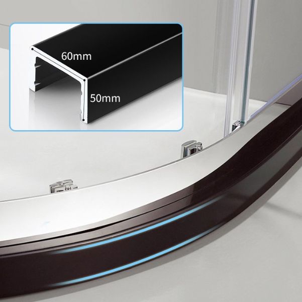 Round Tempered Shower Enclosure Double Sliding Corner Shower Kit with Header Clearhalo 'Bathroom Remodel & Bathroom Fixtures' 'Home Improvement' 'home_improvement' 'home_improvement_shower_stalls_enclosures' 'Shower Stalls & Enclosures' 'shower_stalls_enclosures' 'Showers & Bathtubs' 1200x1200_1df93775-8425-41e0-96c6-0de21979a633