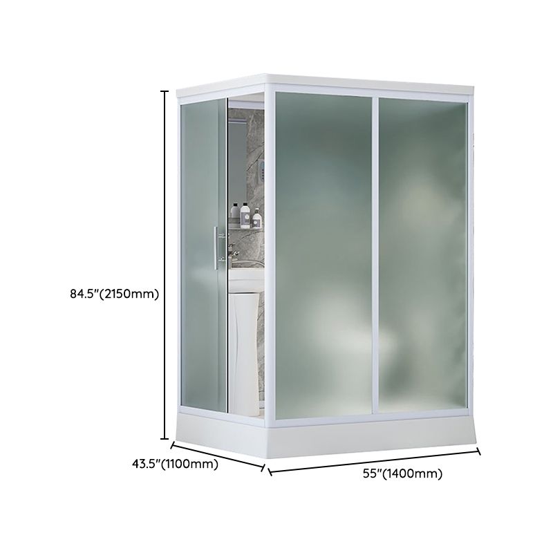 Frosted Tempered Glass Shower Enclosure Rectangle Shower Enclosure Clearhalo 'Bathroom Remodel & Bathroom Fixtures' 'Home Improvement' 'home_improvement' 'home_improvement_shower_stalls_enclosures' 'Shower Stalls & Enclosures' 'shower_stalls_enclosures' 'Showers & Bathtubs' 1200x1200_1e04c553-376e-4771-b9a2-cd424e7bb89a