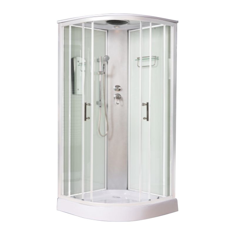 Contemporary Shower Kit Clear Tempered Framed Arc Shape Shower Stall Clearhalo 'Bathroom Remodel & Bathroom Fixtures' 'Home Improvement' 'home_improvement' 'home_improvement_shower_stalls_enclosures' 'Shower Stalls & Enclosures' 'shower_stalls_enclosures' 'Showers & Bathtubs' 1200x1200_1e0d6548-4a36-4c93-8203-5b7a7edd161b