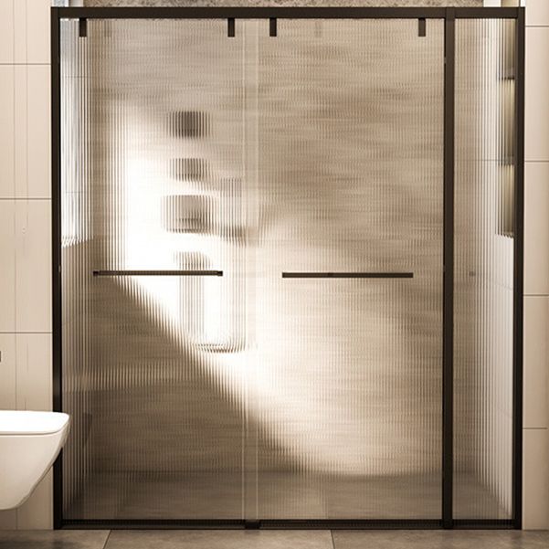 Double Sliding Shower Doors Black Tempered Glass Shower Bath Door Clearhalo 'Bathroom Remodel & Bathroom Fixtures' 'Home Improvement' 'home_improvement' 'home_improvement_shower_tub_doors' 'Shower and Tub Doors' 'shower_tub_doors' 'Showers & Bathtubs' 1200x1200_1e14f073-b6f4-4561-a752-1335ceaa1837