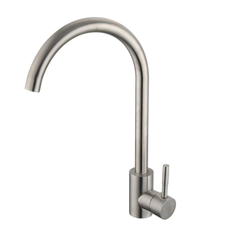 Contemporary Single Handle Kitchen Faucet 1-Hold Water Filler Clearhalo 'Home Improvement' 'home_improvement' 'home_improvement_kitchen_faucets' 'Kitchen Faucets' 'Kitchen Remodel & Kitchen Fixtures' 'Kitchen Sinks & Faucet Components' 'kitchen_faucets' 1200x1200_1e4428a9-990d-4603-9479-8ab793f131b8