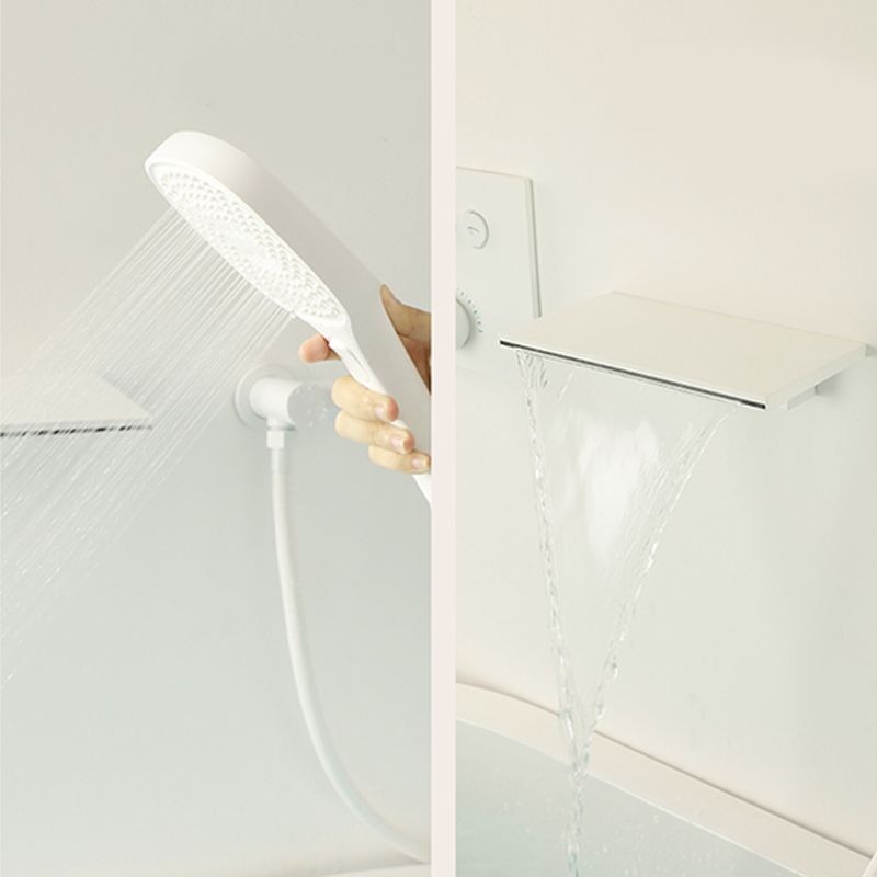 Contemporary Bathroom Faucet Wall Mounted White One Handle Fixed Clawfoot Tub Faucets Clearhalo 'Bathroom Remodel & Bathroom Fixtures' 'Bathtub Faucets' 'bathtub_faucets' 'Home Improvement' 'home_improvement' 'home_improvement_bathtub_faucets' 1200x1200_1e503c7f-7671-4b8f-8e8d-b597bd6482b0