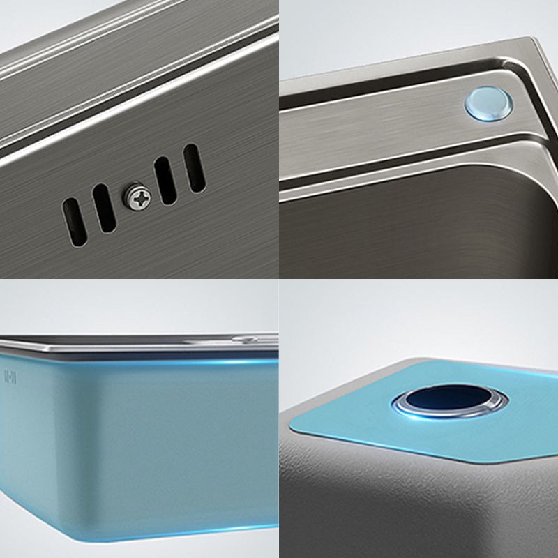 Contemporary Style Kitchen Sink Dirt Resistant Drop-In Kitchen Sink with Drain Assembly Clearhalo 'Home Improvement' 'home_improvement' 'home_improvement_kitchen_sinks' 'Kitchen Remodel & Kitchen Fixtures' 'Kitchen Sinks & Faucet Components' 'Kitchen Sinks' 'kitchen_sinks' 1200x1200_1e6c580c-fb12-4434-afef-5d5f9c1fae16