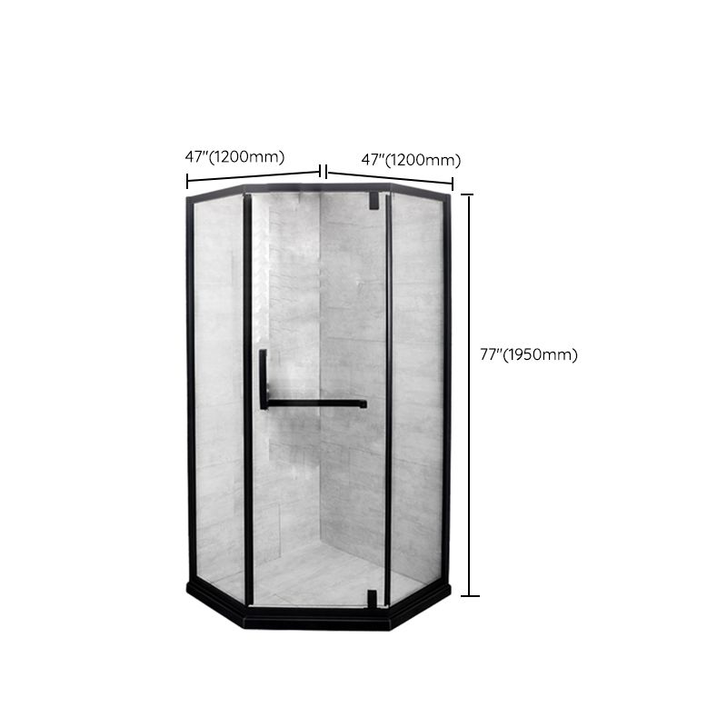 Black Frame Stainless Steel Shower Enclosure Tempered Glass Shower Kit Clearhalo 'Bathroom Remodel & Bathroom Fixtures' 'Home Improvement' 'home_improvement' 'home_improvement_shower_stalls_enclosures' 'Shower Stalls & Enclosures' 'shower_stalls_enclosures' 'Showers & Bathtubs' 1200x1200_1e7219b7-a56a-40d9-a735-8407215c43c3