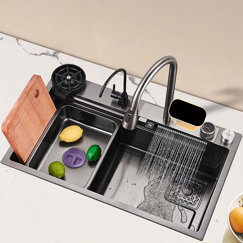 Single Bowl Kitchen Sink Stainless Steel Kitchen Sink with Cutting-Board Clearhalo 'Home Improvement' 'home_improvement' 'home_improvement_kitchen_sinks' 'Kitchen Remodel & Kitchen Fixtures' 'Kitchen Sinks & Faucet Components' 'Kitchen Sinks' 'kitchen_sinks' 1200x1200_1e861704-1f3a-4cbb-9572-a410374bedb7