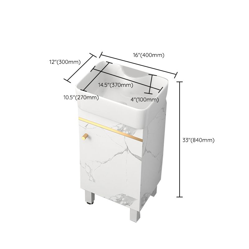 Rectangle Vanity Set White Single Sink Mirror Freestanding Bathroom Vanity with Door Clearhalo 'Bathroom Remodel & Bathroom Fixtures' 'Bathroom Vanities' 'bathroom_vanities' 'Home Improvement' 'home_improvement' 'home_improvement_bathroom_vanities' 1200x1200_1e981f81-28b9-47fb-994e-636a6f979ca5