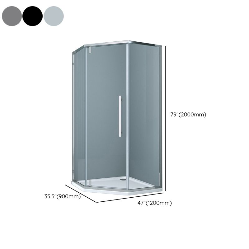 304 Stainless Steel Frame Shower Enclosure Neo-Angle Tempered Glass Shower Stall Clearhalo 'Bathroom Remodel & Bathroom Fixtures' 'Home Improvement' 'home_improvement' 'home_improvement_shower_stalls_enclosures' 'Shower Stalls & Enclosures' 'shower_stalls_enclosures' 'Showers & Bathtubs' 1200x1200_1e9e72b8-6acf-45e6-8587-df2d7e93f0fb
