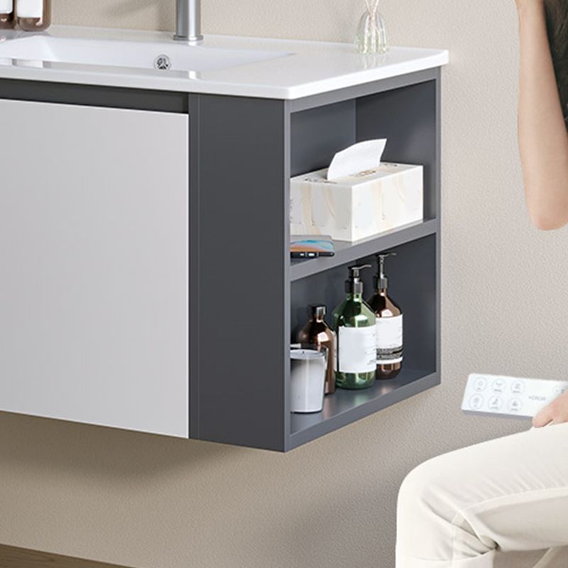 Trendy Bathroom Vanity Set 2 Doors Wall Mount Open Shelf Faucet Included Clearhalo 'Bathroom Remodel & Bathroom Fixtures' 'Bathroom Vanities' 'bathroom_vanities' 'Home Improvement' 'home_improvement' 'home_improvement_bathroom_vanities' 1200x1200_1eb7aa45-d553-438d-9214-5c570075b2ff