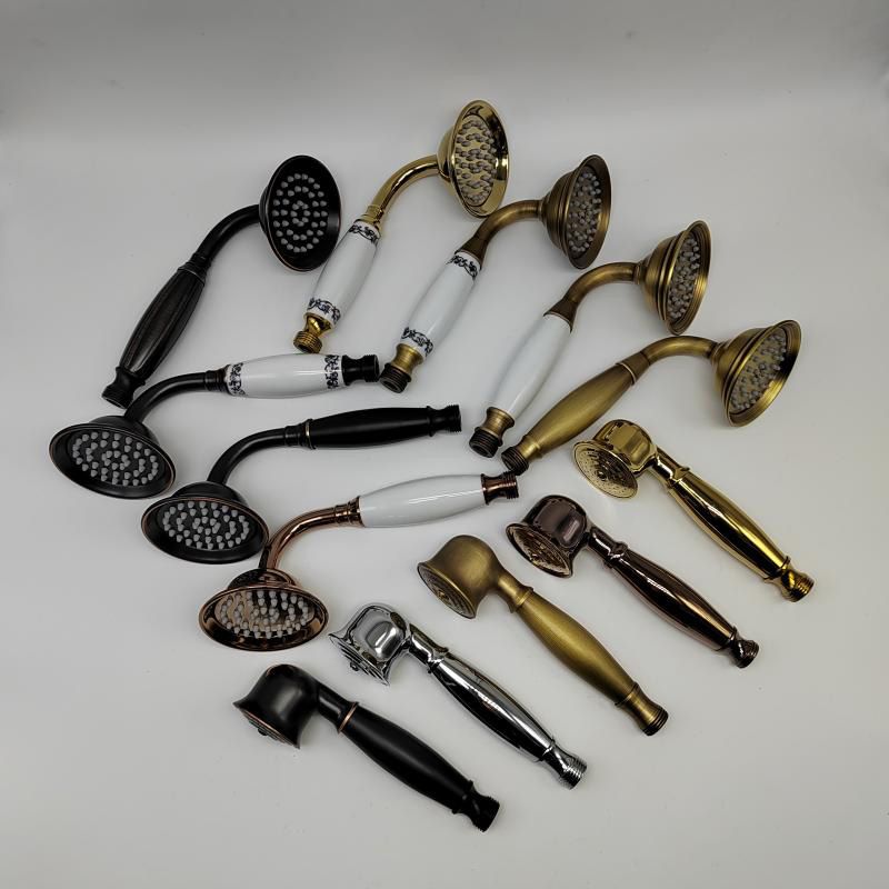 Traditional Handheld Shower Head with Hose Polished Brass Wall-Mount Showerhead Clearhalo 'Bathroom Remodel & Bathroom Fixtures' 'Home Improvement' 'home_improvement' 'home_improvement_shower_heads' 'Shower Heads' 'shower_heads' 'Showers & Bathtubs Plumbing' 'Showers & Bathtubs' 1200x1200_1eb8e6ac-5719-42c3-86a7-c2f474eee654