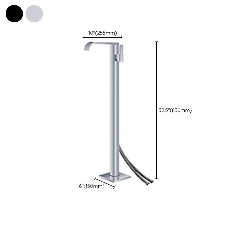 Modern Floor Mounted Metal Freestanding Tub Filler Freestanding High Arc Tub Faucet Set Clearhalo 'Bathroom Remodel & Bathroom Fixtures' 'Bathtub Faucets' 'bathtub_faucets' 'Home Improvement' 'home_improvement' 'home_improvement_bathtub_faucets' 1200x1200_1ebb16e0-6e9e-4471-9161-ea28cd421fe9