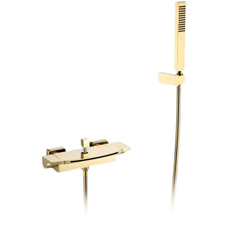 Traditional Wall Mounted Metal Tub Filler Low Arc Waterfall Tub Faucet Trim Clearhalo 'Bathroom Remodel & Bathroom Fixtures' 'Bathtub Faucets' 'bathtub_faucets' 'Home Improvement' 'home_improvement' 'home_improvement_bathtub_faucets' 1200x1200_1ec28575-1829-4510-b6b9-260da6f04743