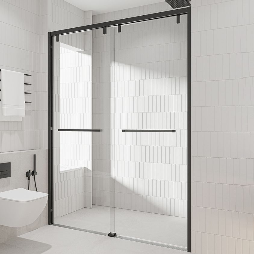 Transparent Tempered Shower Bath Door Double Sliding Shower Door Clearhalo 'Bathroom Remodel & Bathroom Fixtures' 'Home Improvement' 'home_improvement' 'home_improvement_shower_tub_doors' 'Shower and Tub Doors' 'shower_tub_doors' 'Showers & Bathtubs' 1200x1200_1ed794a2-7f1e-4afe-908c-5f030bb8eee2