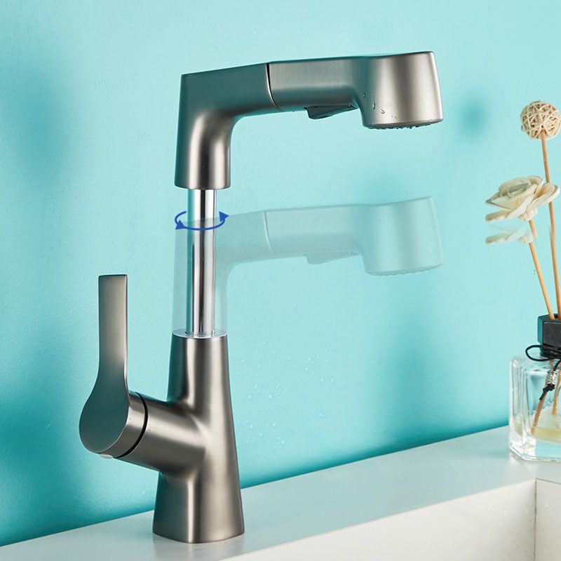 Pull Down Kitchen Faucet Single Handle Metal Faucet with Pull Out Sprayer Clearhalo 'Home Improvement' 'home_improvement' 'home_improvement_kitchen_faucets' 'Kitchen Faucets' 'Kitchen Remodel & Kitchen Fixtures' 'Kitchen Sinks & Faucet Components' 'kitchen_faucets' 1200x1200_1eec10ee-af95-48a2-ab73-bf7434151b12