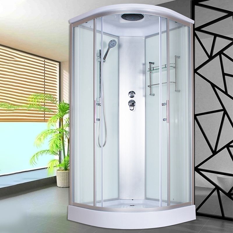 Round Semi-Frameless Shower Stall Corner Tempered Glass Shower Stall Clearhalo 'Bathroom Remodel & Bathroom Fixtures' 'Home Improvement' 'home_improvement' 'home_improvement_shower_stalls_enclosures' 'Shower Stalls & Enclosures' 'shower_stalls_enclosures' 'Showers & Bathtubs' 1200x1200_1eef5597-d981-40fd-b2c4-55b881d473a1