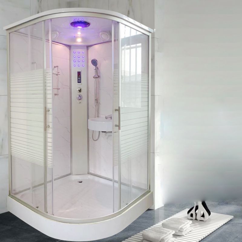 Modern Shower Enclosure Grey Drainer Sliding Door Shower Stall Clearhalo 'Bathroom Remodel & Bathroom Fixtures' 'Home Improvement' 'home_improvement' 'home_improvement_shower_stalls_enclosures' 'Shower Stalls & Enclosures' 'shower_stalls_enclosures' 'Showers & Bathtubs' 1200x1200_1f001e28-ebfb-45da-b47c-e17cfedc2917