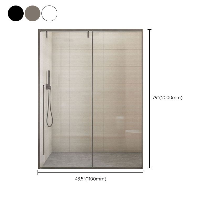 Semi Frameless Single Move Thickened Tempered Glass Shower Door Clearhalo 'Bathroom Remodel & Bathroom Fixtures' 'Home Improvement' 'home_improvement' 'home_improvement_shower_tub_doors' 'Shower and Tub Doors' 'shower_tub_doors' 'Showers & Bathtubs' 1200x1200_1f025edf-8e33-471f-ae83-f76962dfb71a